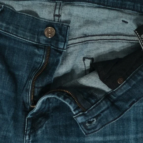 7 For All Mankind Slimmy Jeans Mens 38x32 Dark Wash Blue Denim - Picture 7 of 14